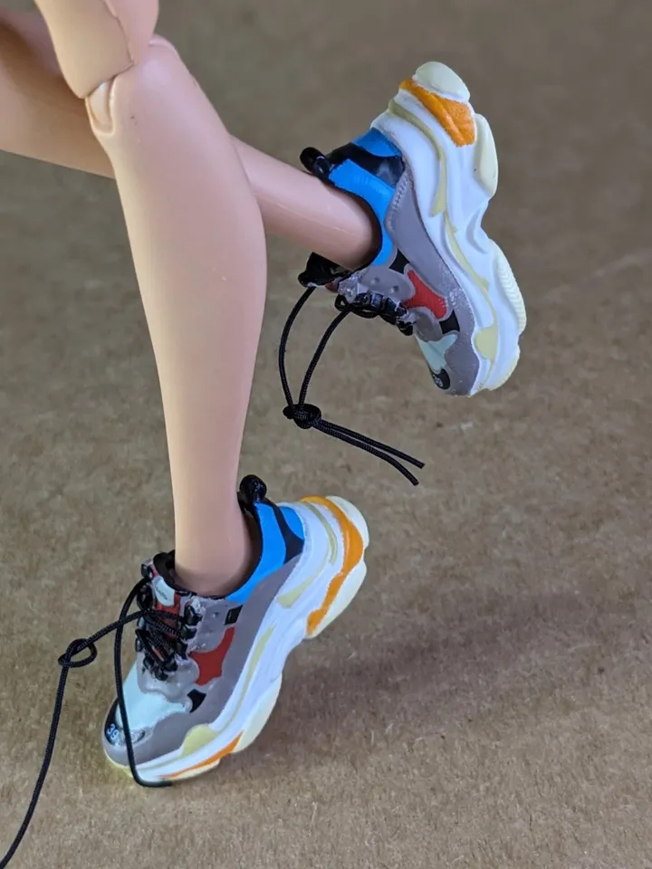Gray & Blue sneakers for 11 inch female dolls (MH g1, g2, g3 or EAH)