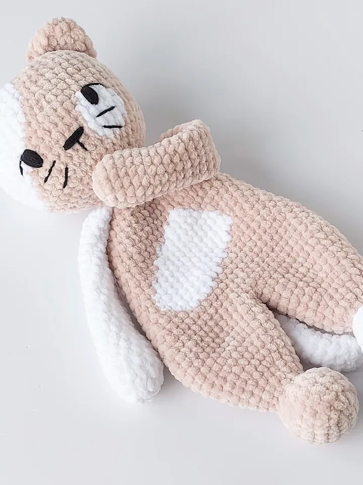 Comforter cat, Kitten lovey, Crochet doll snuggler, Pattern baby doll, Amigurumi pattern, Crochet cat pattern, tutorial.