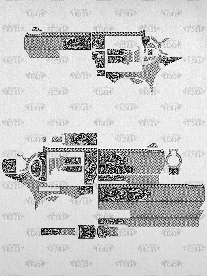 VECTOR DESIGN Ruger GP100 4 in, 6 in Scrollwork and scales