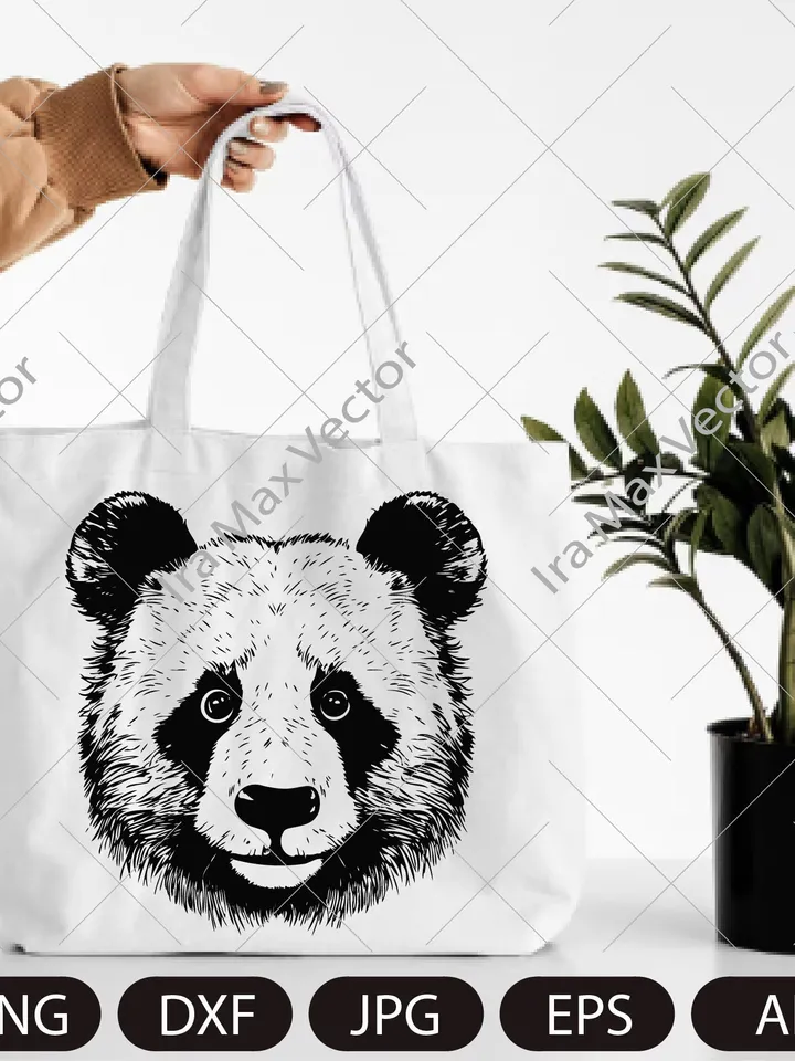 Panda Svg, Panda Clipart, Panda Png, Panda Head, Panda face svg, Panda Silhouette, Animals Silhouette