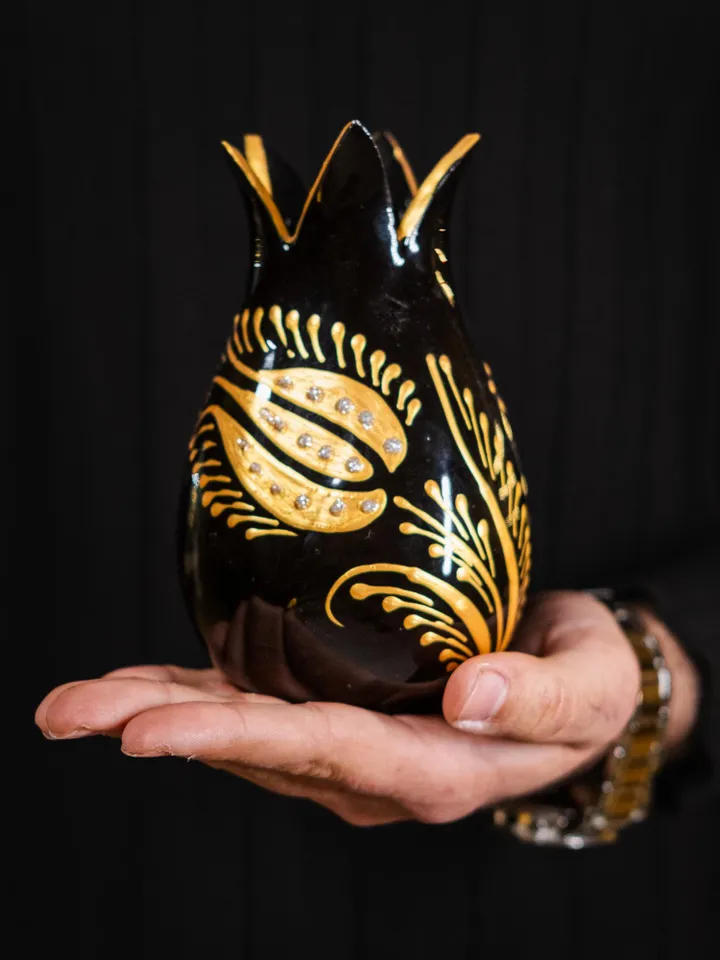Luxury Black and Gold Tulip Vase Set | Handmade Turkish Art | Elegant Tulip Decor & Modern Home Accent | Unique Gift, Home Decor
