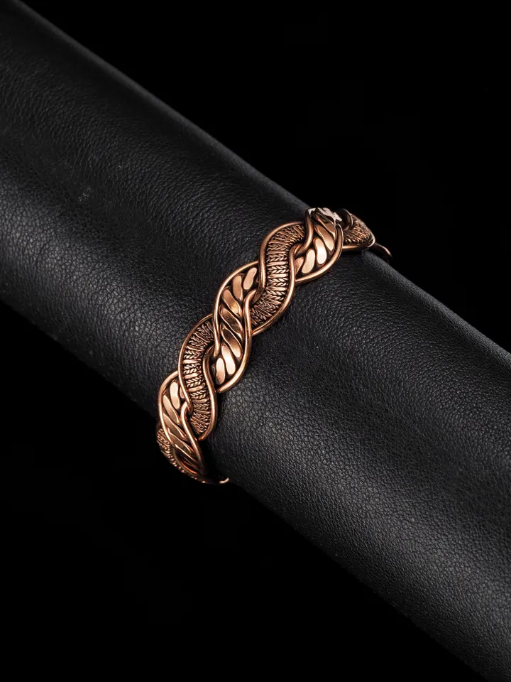 Woven copper wire bracelet Antique style handcrafted copper jewelry Unique gift