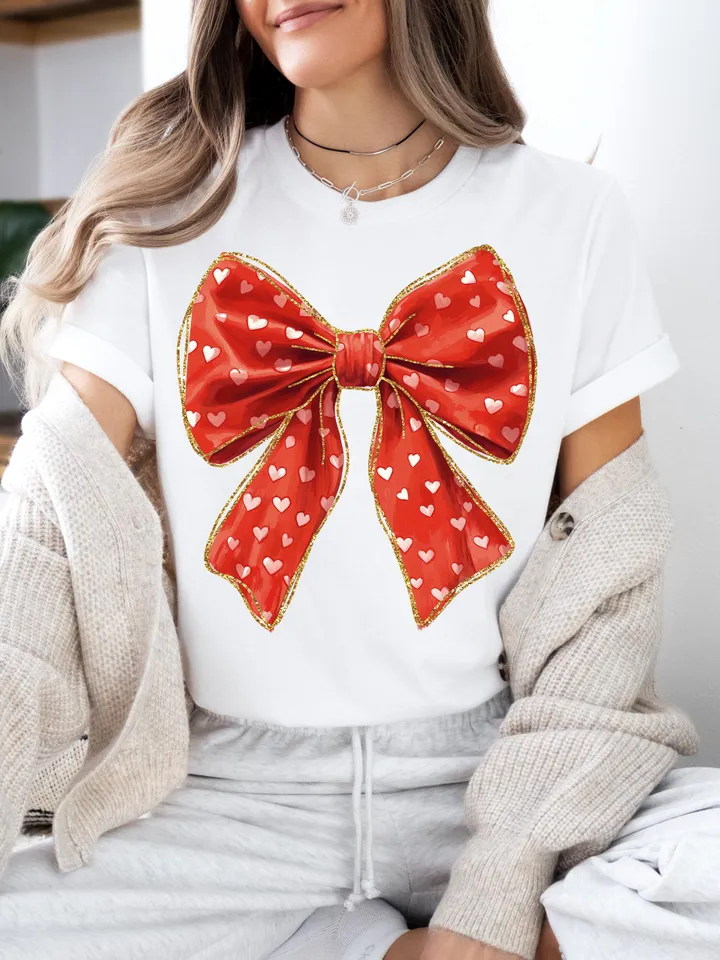 Valentine day Heart Coquette bow Png, Retro Valentine Shirt Design, Valentine Png, Valentine Love Png, Heart Valentine bow png
