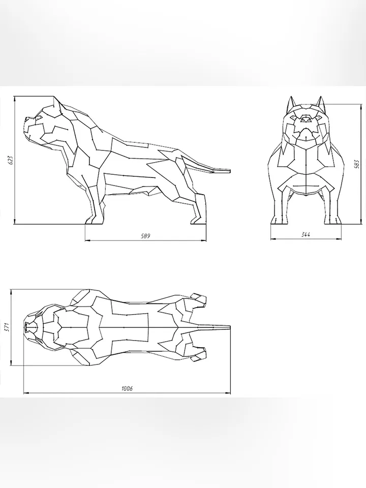 Welding Project Plans Drawings American Bully (v1) (DXF, PDF)