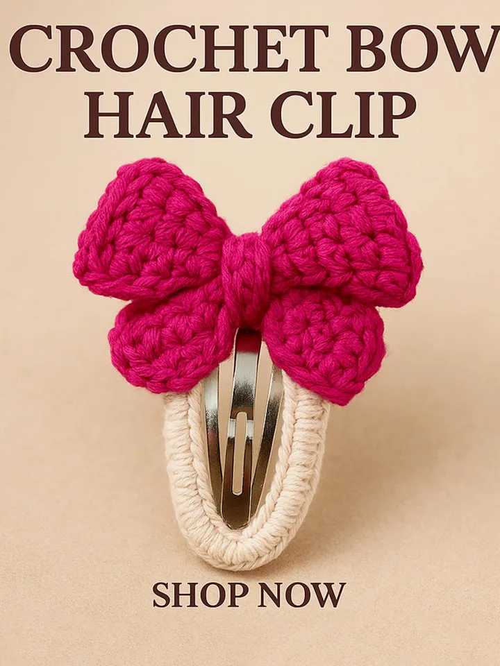Butterfly Hair Clip Crochet Pattern PDF โ DIY Bow Barrette for Girls โ Easy Handmade Hair Accessory Digital Download Tutorial