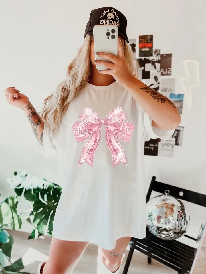 Coquette bow png lace png Coquette clipart design trending png retro mama png pink bow png soft girl aesthetic png tee shirt designs western