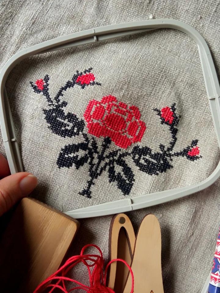 Big Shopper Embroidery Bag, Handmade tote bag