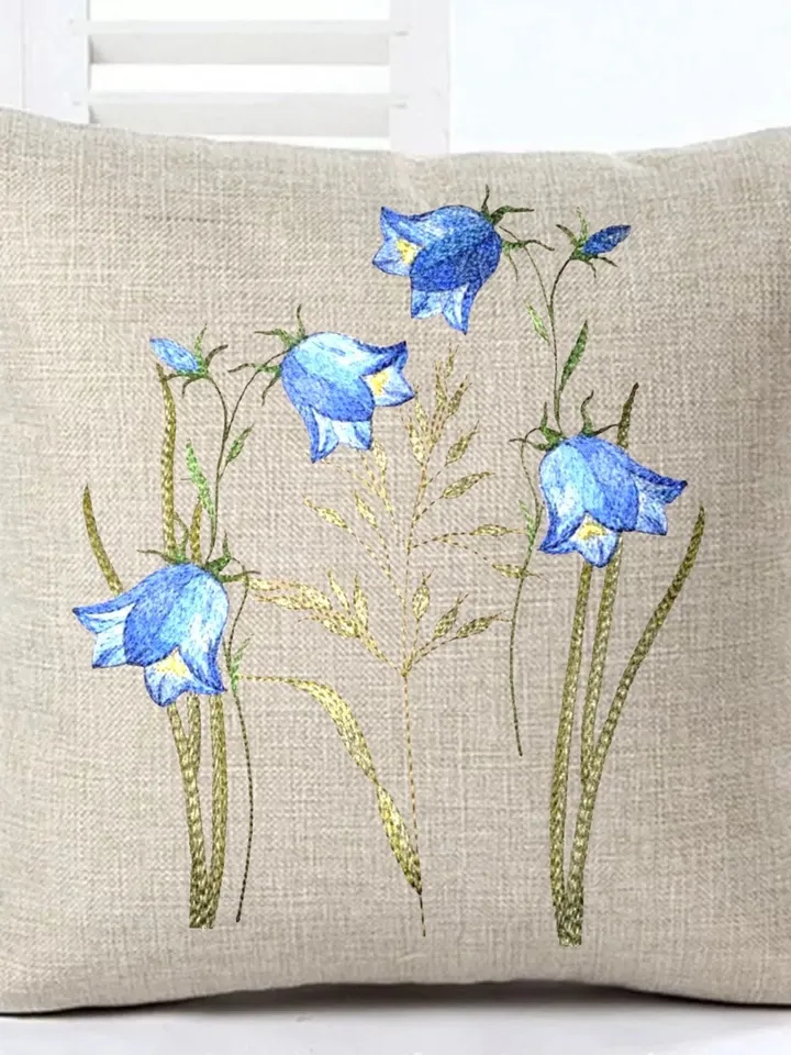 Bellflowers artistic embroidery design digital embroidery pattern home and clothing décor embroidery motif floral design flower embroidery