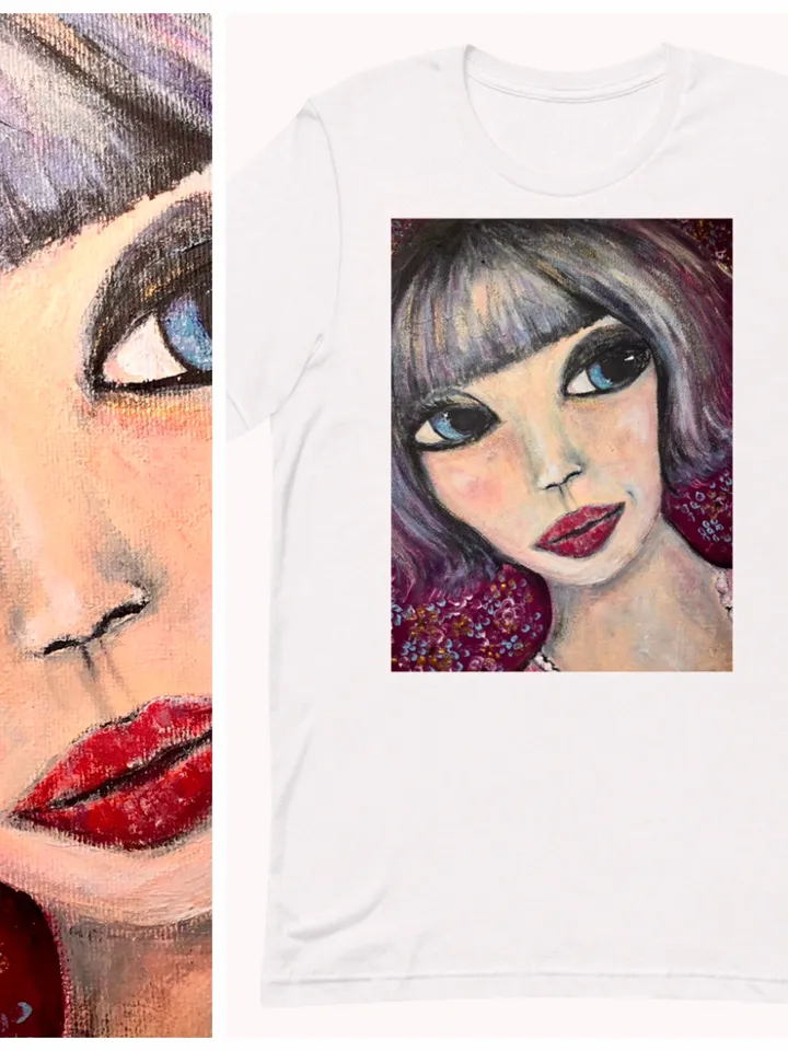 Miko doll Short-sleeve unisex t-shirt,beatiful woman t shirt made from my original painting,unique handmade gift for her,women t shirts.