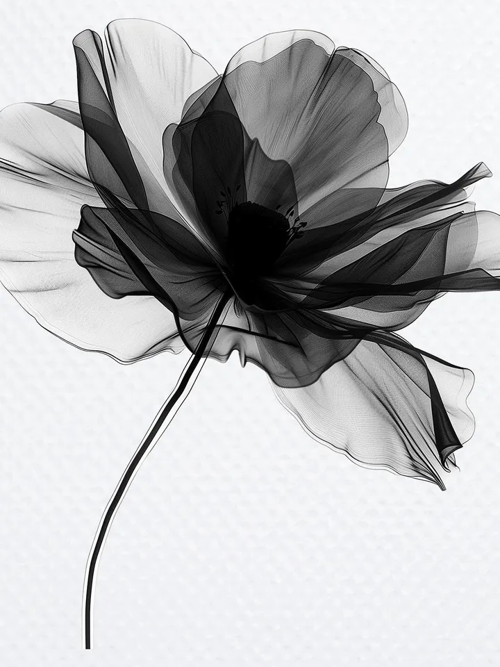16 Abstract Black Flowers PNG Bundle, Flowers Printable Watercolor clipart sublimation, High Quality scrapbook PNG, Paper craft junk journal