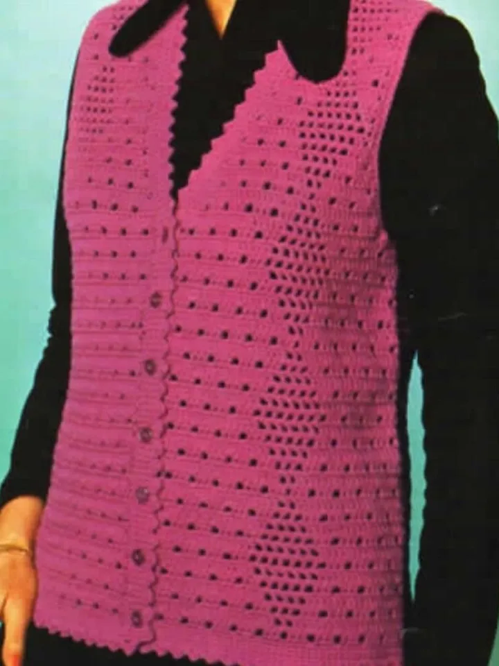 Waistcoat crochet pattern, women waistcoat pattern pdf