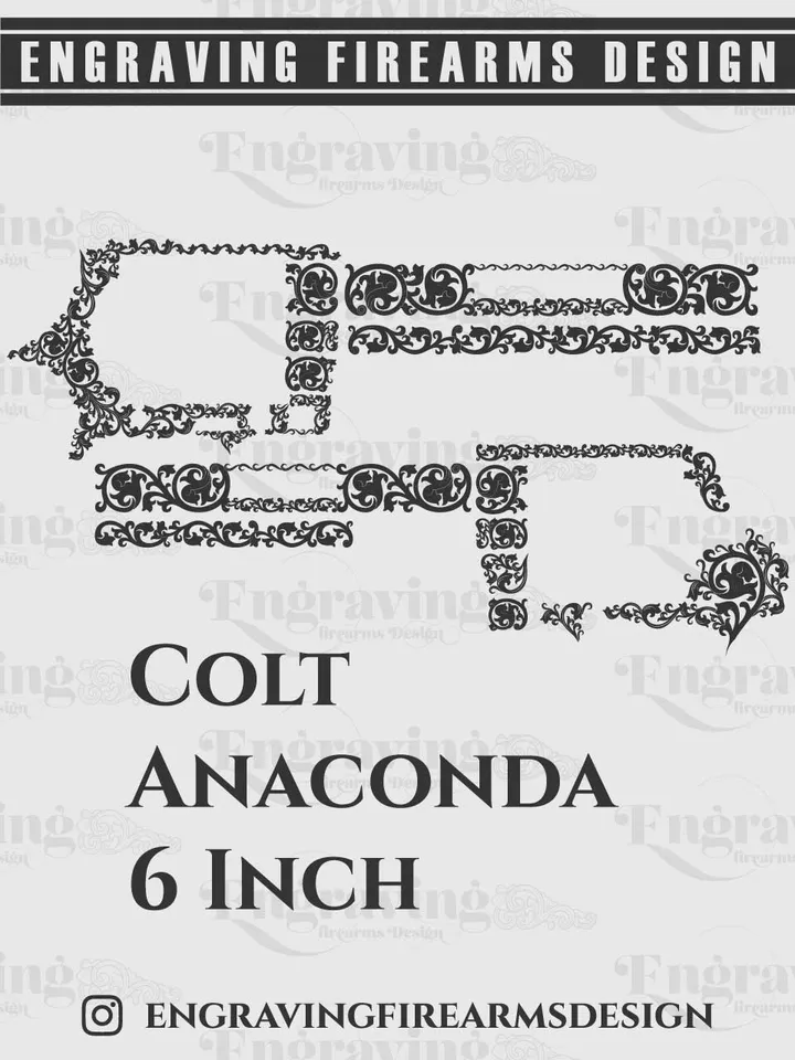 Colt Anaconda 6inch Scroll Design Svg,lasercut,laserengraving,fiberlaser,engravingfiles,laserpattern,engravingdesign,engravingpattern,metalart