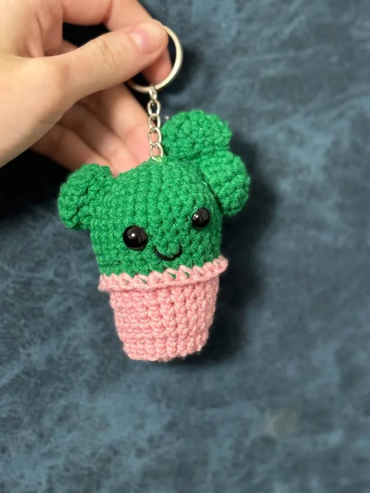 Handmade Crochet Cactus Keychain