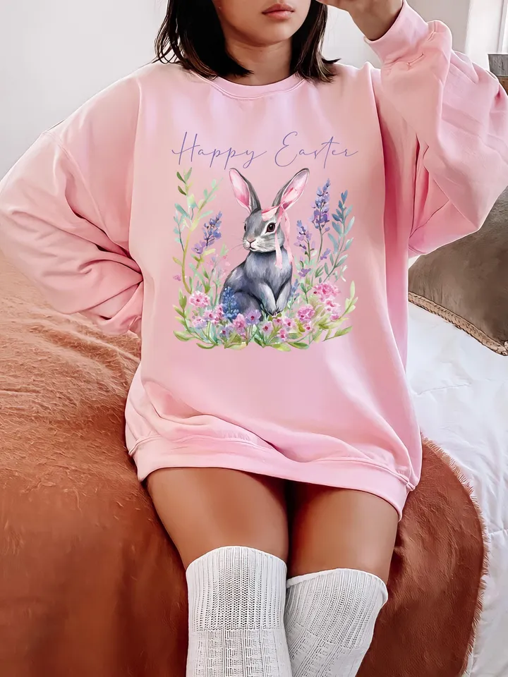 Happy Easter PNG, Retro Easter Png, Easter Bunny Png, Easter Coquette Png, Floral Spring Png, Easter Coquette Png, Brushstroke Easter Png