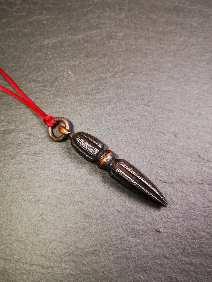 Gandhanra Handmade Tibetan Amulet ,Kila(Dorje Phurba) , Trantic Buddhism Ritual Implement Pendant,Made of Cold Iron,2.5"