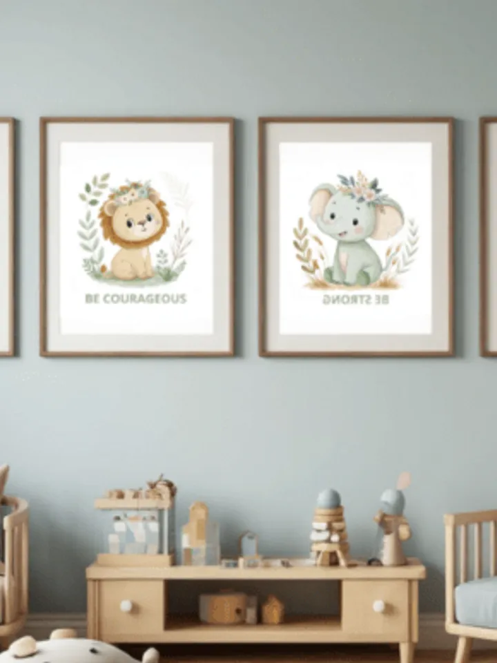 Safari Animal Nursery Decor Set