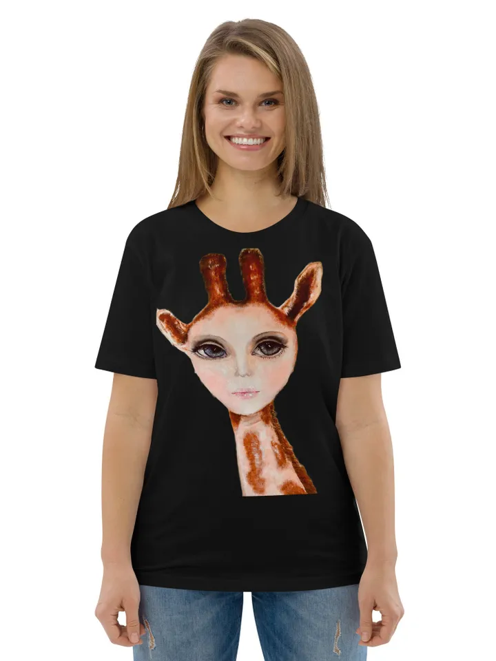 Woman girrafe fantasy Unisex organic cotton t-shirt