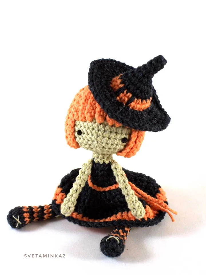Crochet Witch Doll Pattern. Amigurumi Doll. Digital Download. PDF.