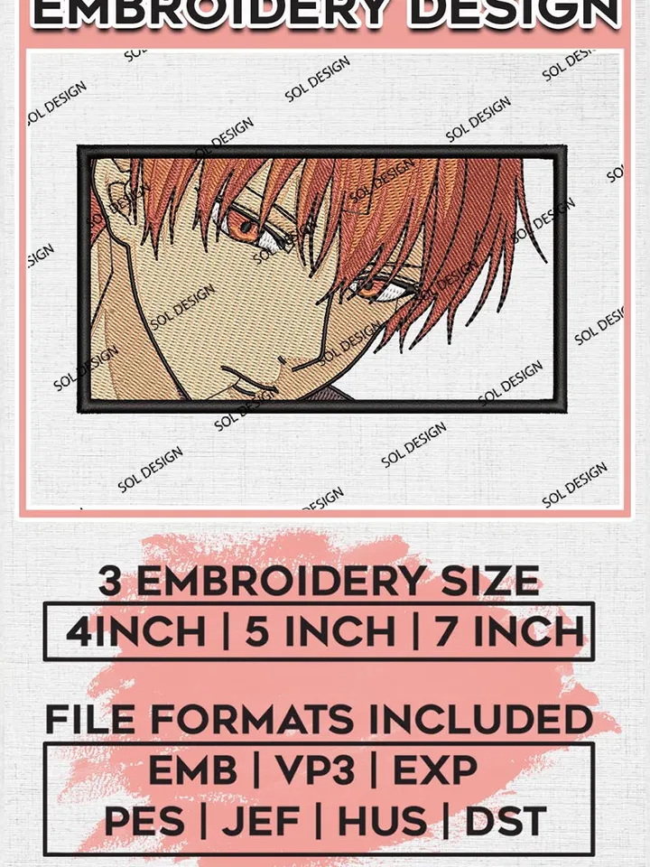 Takumi Usui Embroidery Design File, Anime Character Embroidery Design, Machine Embroidery, Pes File EMB_ANIME_126