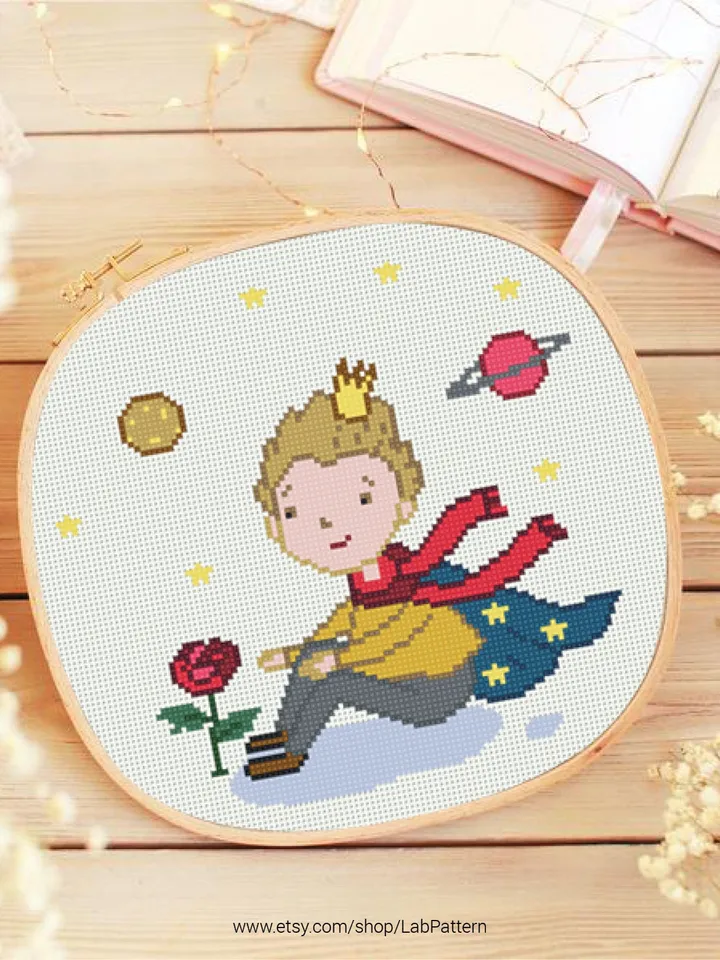 The little prince Cross stitch pattern | Embroidery Pattern | Instant Download | Embroidery Designs