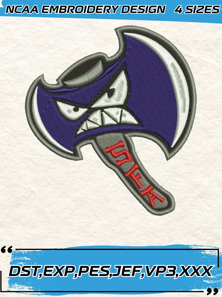 Stephen F Austin Lumberjacks Mascot Embroidery Designs,NCAA Logo Embroidery Design,Machine Embroidery Design File,4 Sizes, Digital Download