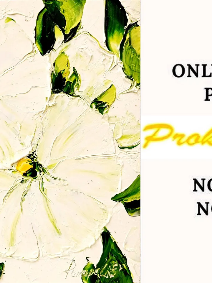 Delicate Flowers Art Original Art Flowers Painting Roses Artwork Impasto Painting Abstract Flowers Art 8 by 8" by ArtProkopaloSv