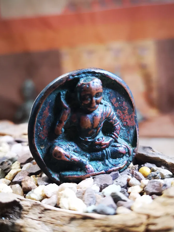 Gandhanra Acient Small Jetsun Milarepa Statue From Kathok Monastery,80 years old