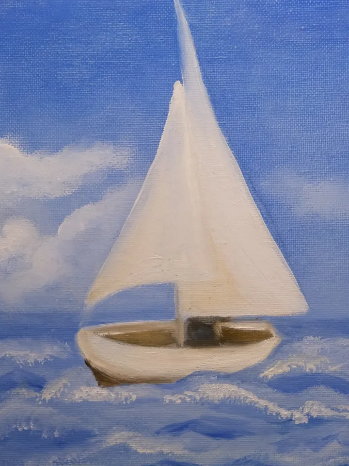 Oil Painting Sailboat Seascape Yacht Travel 9x7 Inches 24 x 1 Canvas On Cardboard Impressionism Brand New Wall Decor Occasion Gift
