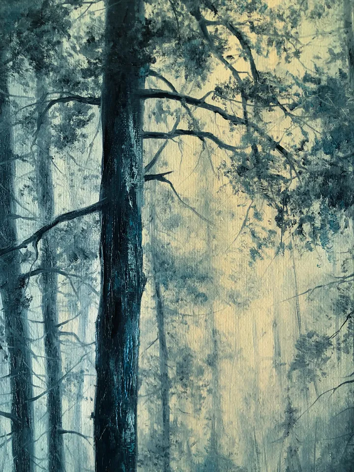 Forest Original Painting Oil Landscape Trees Wall Art