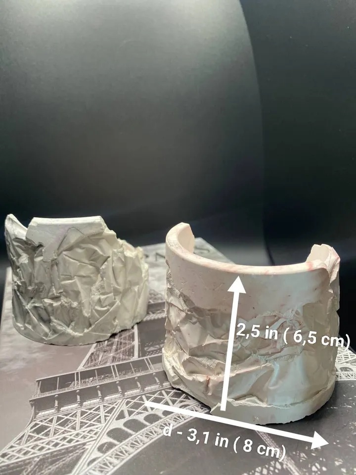 Candlestick or jewelry stand made of plaster