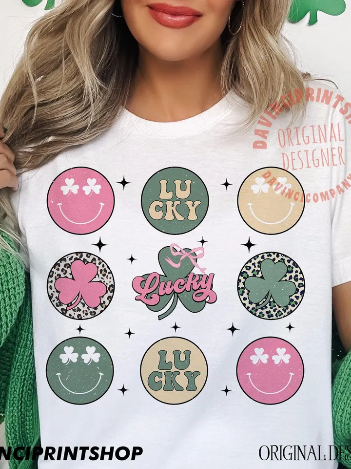 St Patty’s Day Green Smile Png, Retro St.Patrick's png, St.Patrick's Day png, Retro Groovy St.Patrick's png, Lucky png, Shamrock, Png design
