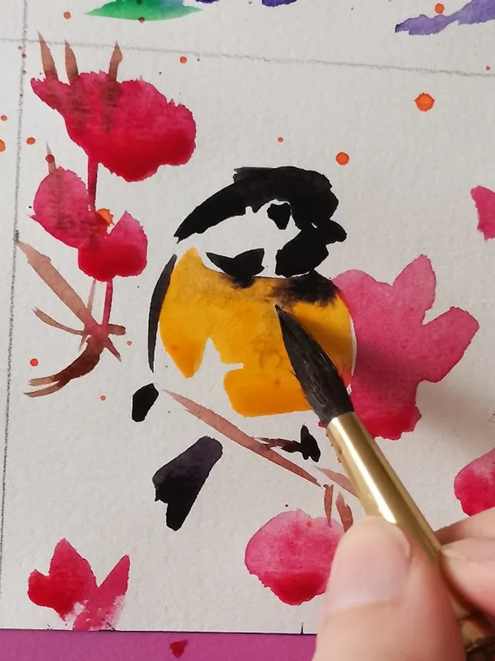 Chickadee Painting Original Art Watercolor Painting Bird Art