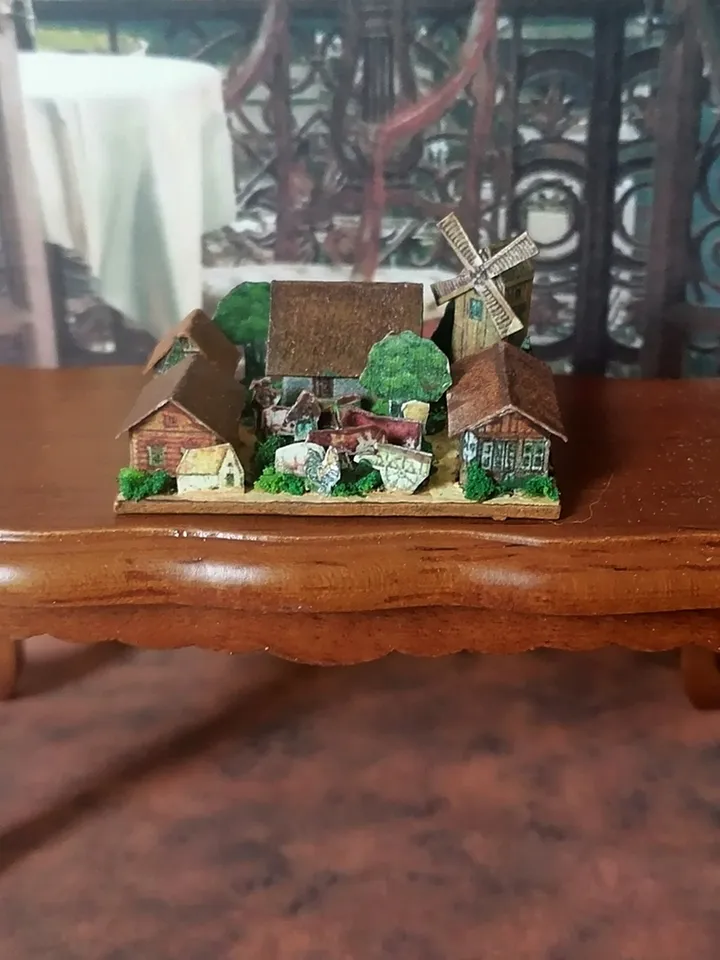 Dollhouse miniature. Small village.1:12 scale.