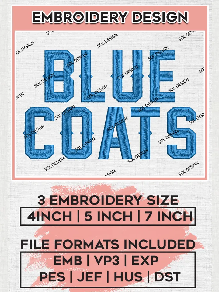 NBA Blue Coats Basketball Team Word Logo Wordmark Embroidery Designs, NBA G League Team Embroidery Files, Basketball Machine Embroidery Designs, NBA Delaware Blue Coats Team Logo, Sport Machine Embroidery Design, Digital Download