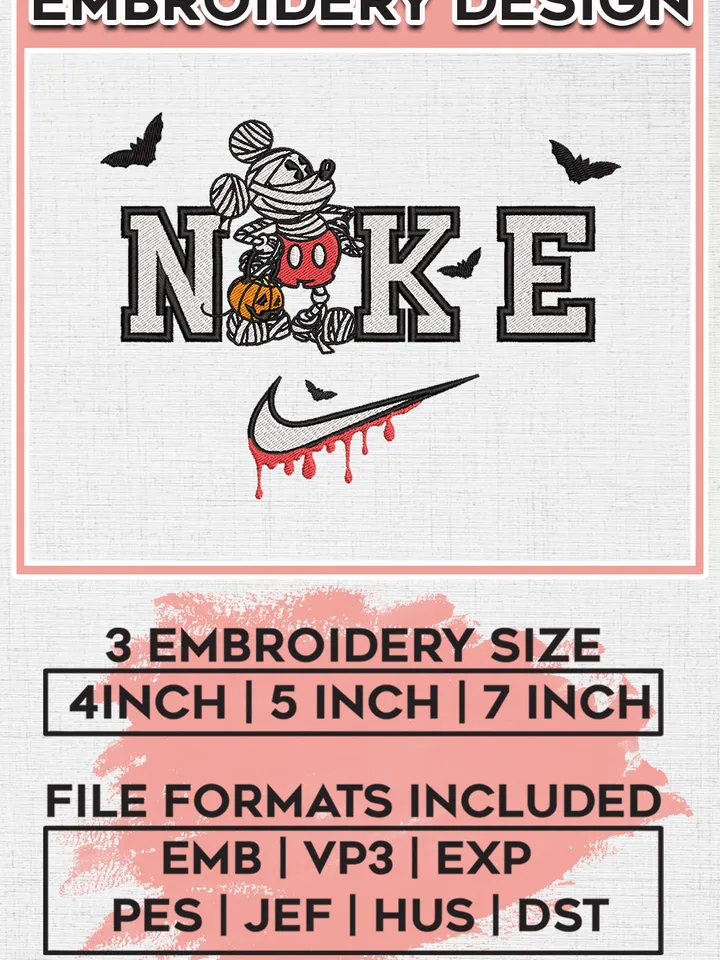 Ni.kee Mickey Mummy Costume Embroidery designs, Disney Movie Machine embroidery designs, Halloween embroidery files, Spooky Season Machine Embroidery Digitized Pes Files, Digital Download