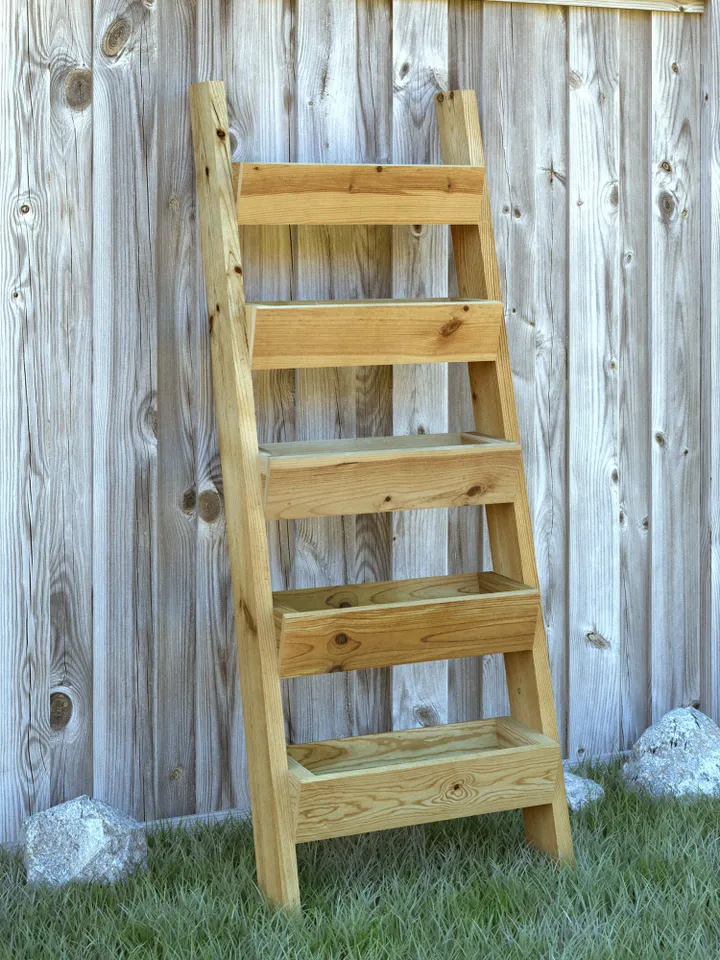 Vertical Tiered Ladder Garden Planter Plans, PDF, DIY