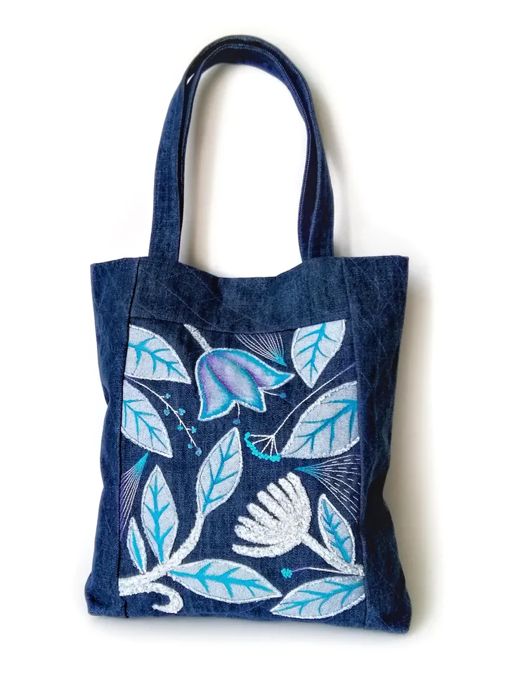 Handmade Denim Tote Bags for Women: Large Boho Unique Embroidered Bags - Perfect for Everyday Use and Special Occasion. FREE SHIPPING!