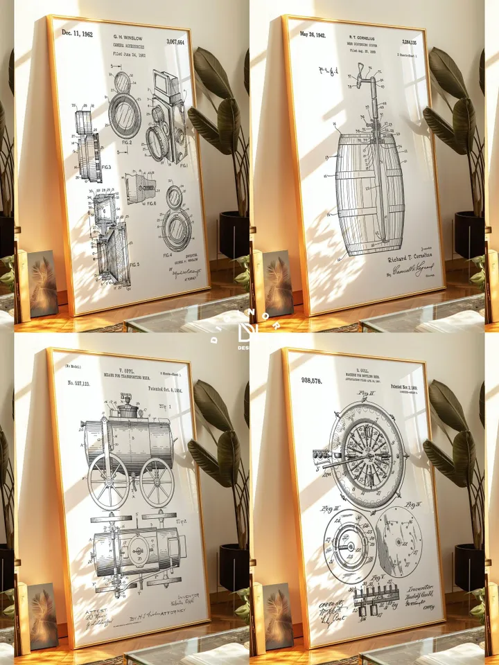 3600 Mega Vintage Patent Posters Bundle, Digital Print Set, Retro Blueprint, Gift for Engineer Men Her, Minimalist Printable Wall Art poster