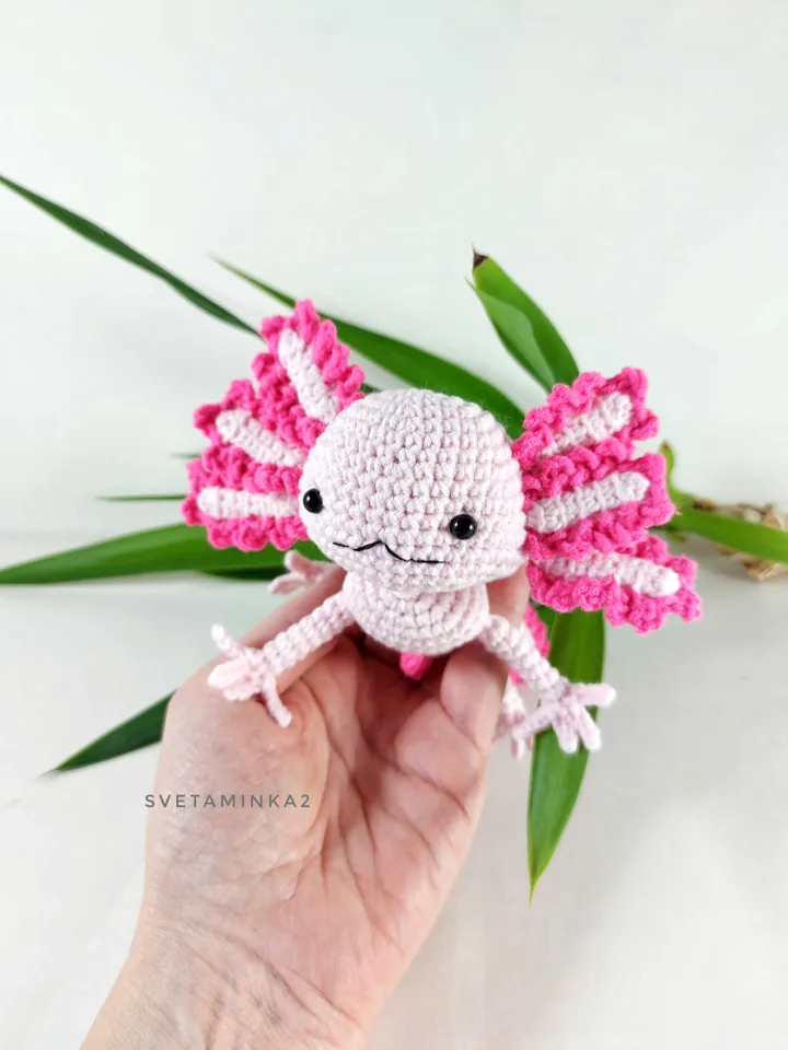 Axolotl Crochet Pattern Amigurumi Toy. Digital Download. PDF.