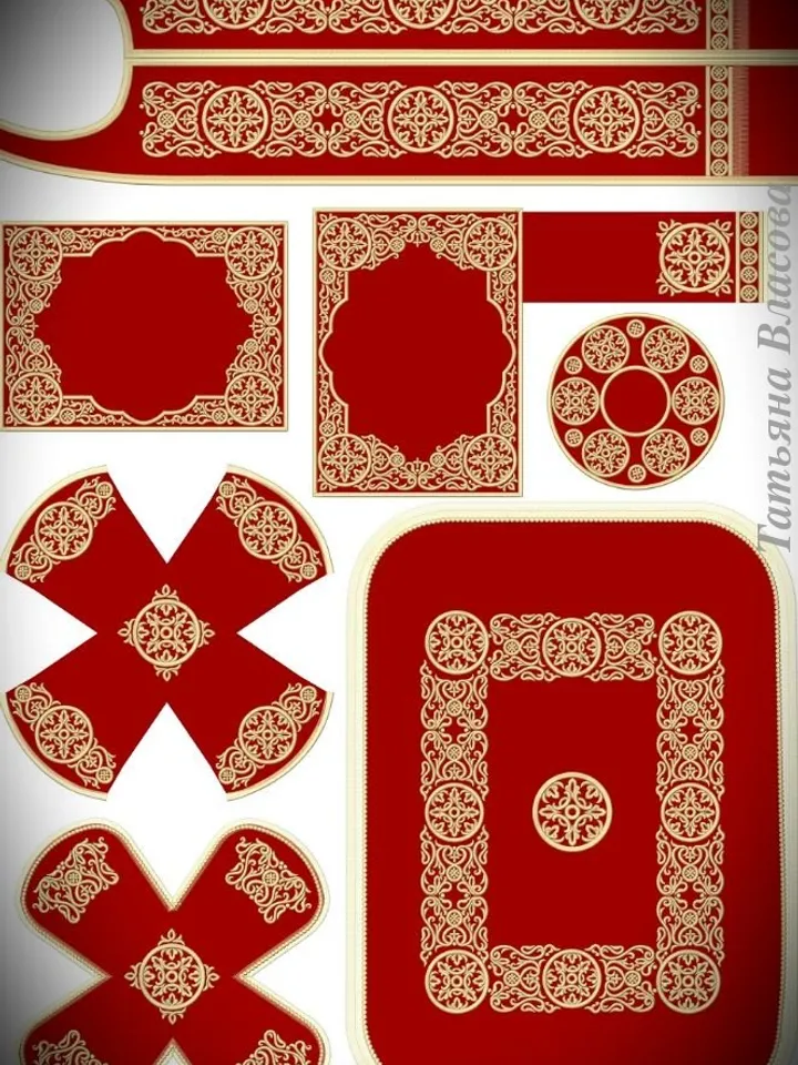 "To the temple" is a universal set of designs for machine embroidery.
