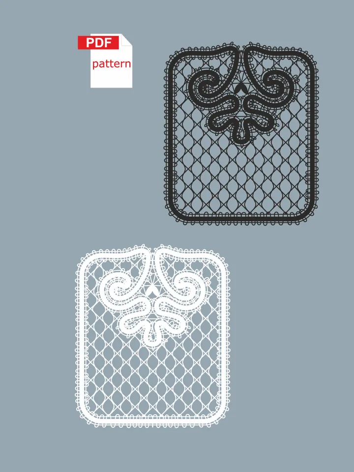 Pocket Bobbin lace pattern Lace decor Printable PDF pattern