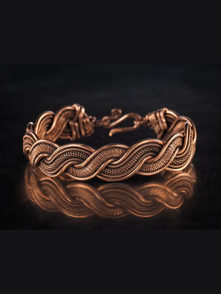 Wire wrapped copper bracelet for woman Antique style copper jewelry WireWrapArt