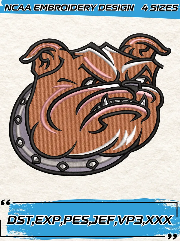 Bryant Bulldogs Logos Embroidery Designs,NCAA Logo Embroidery Design,Machine Embroidery Design File,4 Sizes, Digital Download