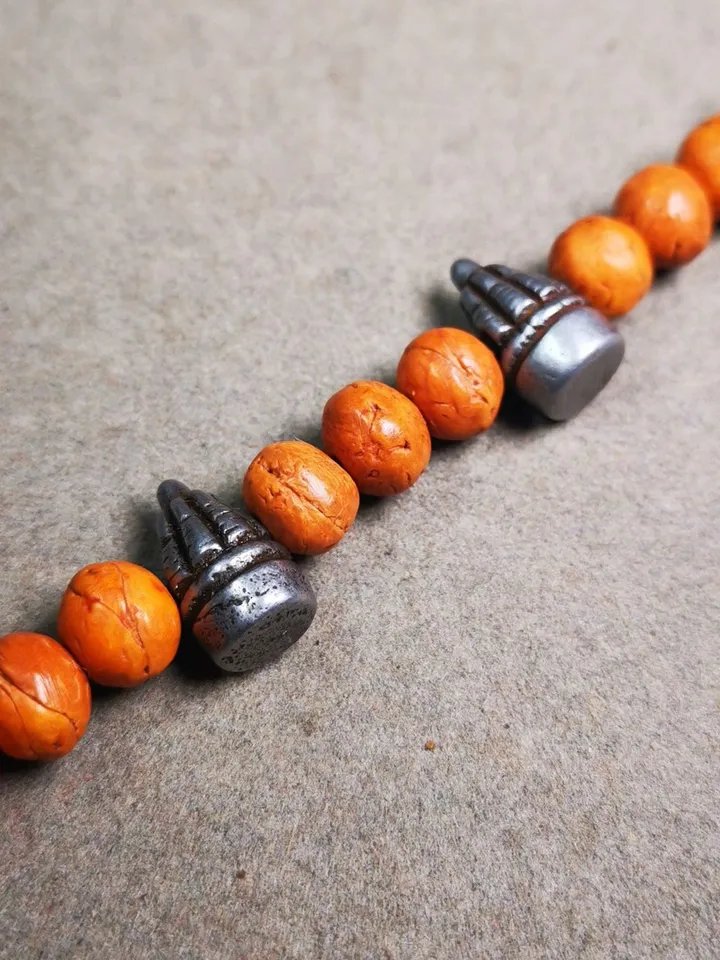 Gandhanra Handmade Tibetan Amulet,Stupa Pagoda Pendant Bead,Spacer Bead for Mala,Bag Hanging,Prayer Bead Accessories,0.6" × 0.3"