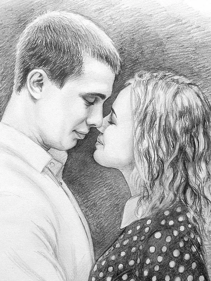 Couple pencil portrait from photo | Graphite pencil handmade portrait | Hand drawn custom portrait to order | Digital download available