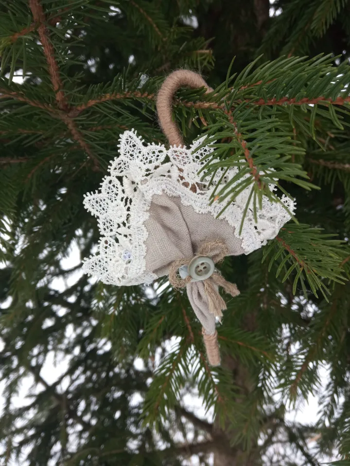 Umbrella handmade linen brooch on a pin/women's accessories/women's jewellery/gift for her/Mather Day gifts/grandma gift