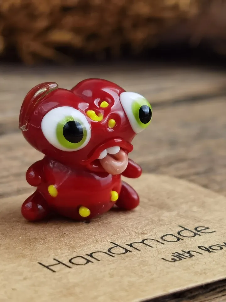 Tiny monster miniature, glass monster figurine, monster sculpture for terrarium decoration or fairy garden decor