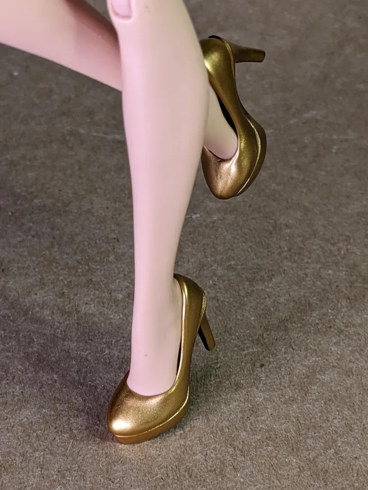 Gold heels shoes for fashion female dolls (Color Infusion, MH)