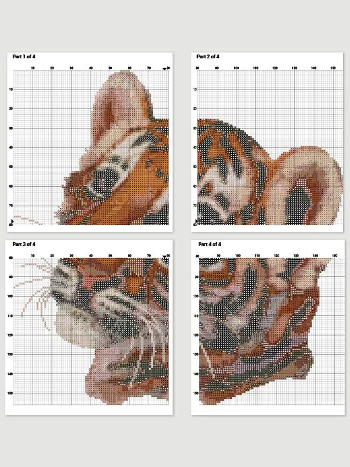 Tiger Baby Cross stitch pattern | Embroidery Pattern | Instant Download | Embroidery Designs