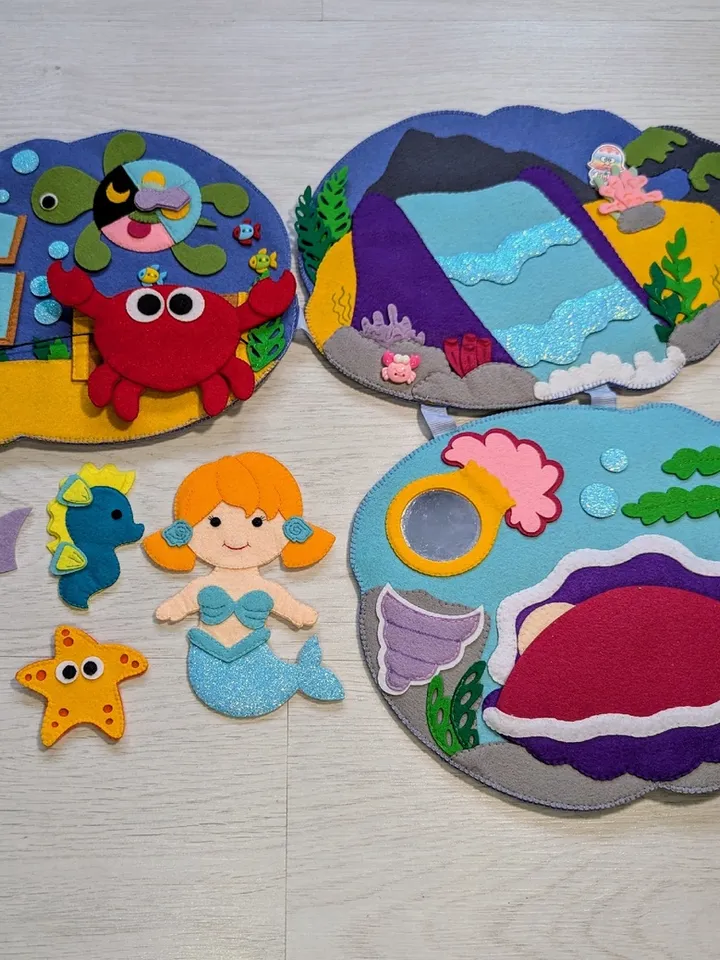 The Little Mermaid felt educational book.